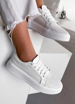 Кроссовки кожаные с перфорацией 36-41рр