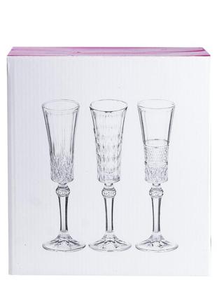 Бокал для шампанского стеклянный прозрачный набор 6 шт6 фото