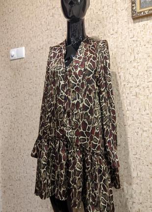 Стильное мини платье с принтом питона, zara2 фото
