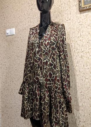 Стильное мини платье с принтом питона, zara 2