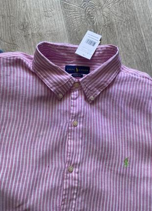 Polo ralph lauren жіноча лляна сорочка, обьемная льняная рубашка, рубашка оверсайз, льняная блузка свободного кроя, лляна блуза3 фото