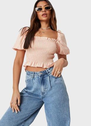 Нежная блуза/топ с рукавами фонариками