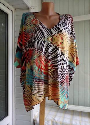 Трикотажная блуза оверсайз большого размера батал6 фото