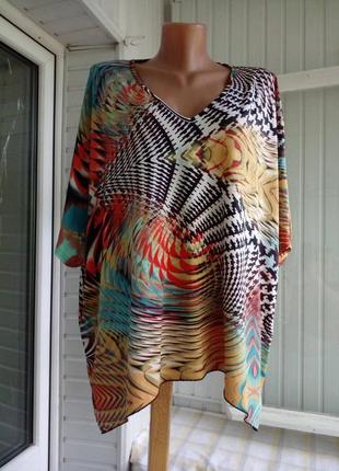 Трикотажная блуза оверсайз большого размера батал4 фото