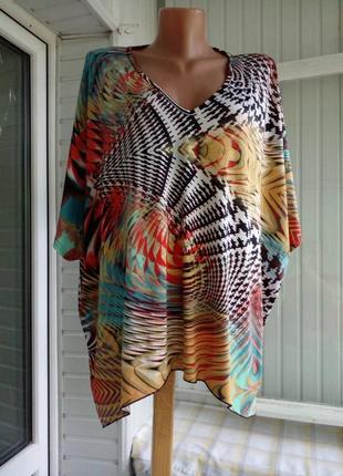 Трикотажная блуза оверсайз большого размера батал2 фото