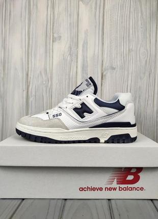 Кроссовки new balance 550 white navy1 фото