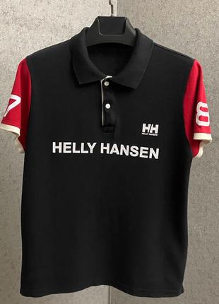 Чорна футболка поло від бренда helly hansen2 фото