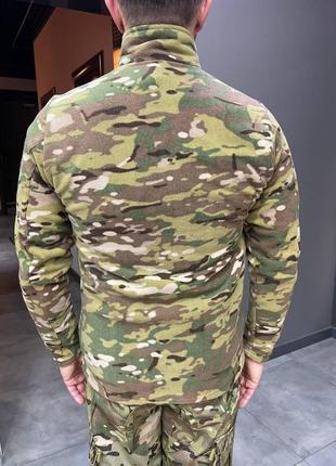 Армійська кофта флісова special, тепла, розмір xl, мультикам, шеврони та кишені на рукавах3 фото