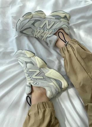 Женские кроссовки new balance 9060 quartz grey cream4 фото