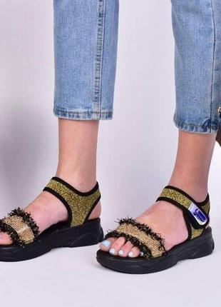 Босоножки женские золотистые б1339 уценка (читайте описание)