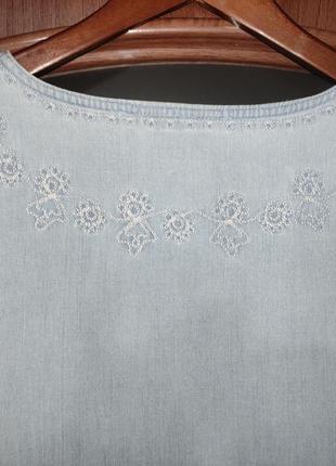 Винтажная джинсовая блуза / рубашка / жакет / вышиванка giani feroti (100% хлопок)4 фото