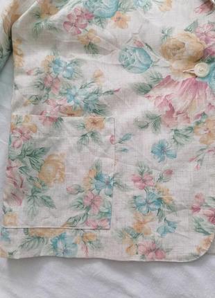 Женский винтажный пиджак, жакет оверсайз с цветочным принтом eddie haggar6 фото