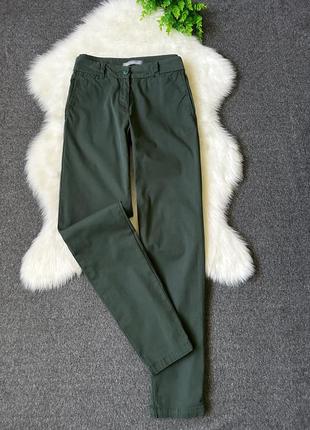 Жіночі котонові брюки m&s, темно-зелені2 фото