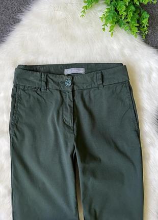 Жіночі котонові брюки m&s, темно-зелені3 фото