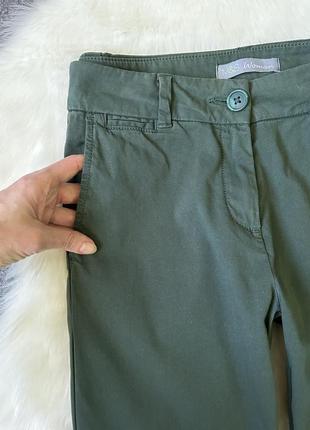 Жіночі котонові брюки m&s, темно-зелені4 фото