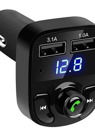 Fm модулятор автомобильный трансмиттер bluetooth 5.0 12v с вольтметром