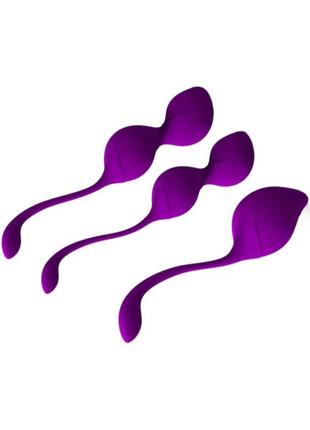 Набір силіконових вагінальних кульок purple kegel set
