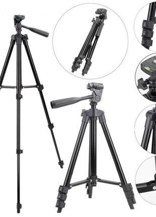 Штатив для телефона и фотоаппарата tripod 3120 pro портативный трипод 0,35-1.02м высота. цвет: черный10 фото