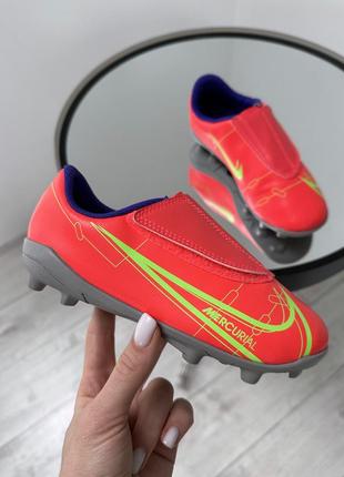 Шикарные яркие  бутсы на липучках nike mercurial vapor2 фото