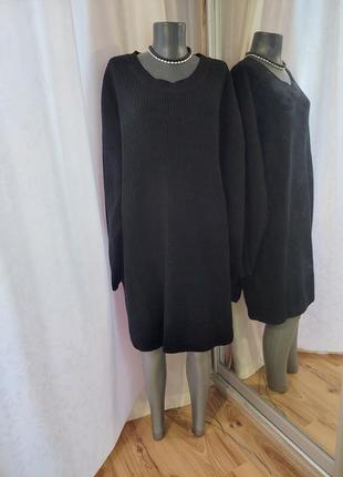 Роскошный с разрезами по бокам пуловер, туника большого размера