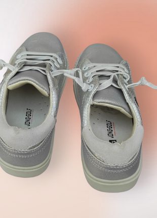 Кроссовки деми, слипоны, туфли кеды серые серебро на резинке для девочки уценка5 фото