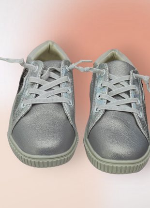 Кроссовки деми, слипоны, туфли кеды серые серебро на резинке для девочки уценка6 фото