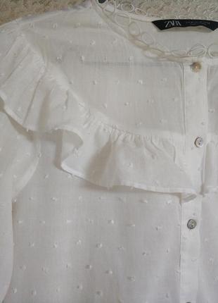 Zara стильная блузка блузка рубашка с вышивкой "плюметы" волананы вышивка прошва ришелье бренд zara.8 фото