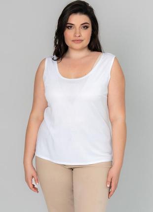 Многослойная женская нарядная шифоновая белая туника больших размеров3 фото