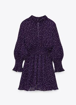 Коротке плаття сукня під резинку в горошок нове zara s-m