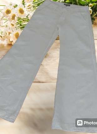 Льняные белые брюки кюлоты zidane, высокая посадка.1 фото