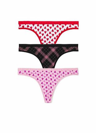 Набор трусиков танга victoria's secret виктория сикрет оригинал