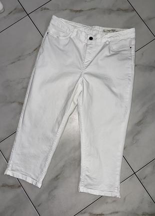 Белые женские укороченные джинсы капри скинни esmara l-xl (50-52)