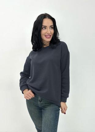 Базовый женский однотонный свитшот от 42 до 52 размера