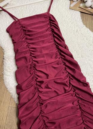 Женское платье бордовое7 фото