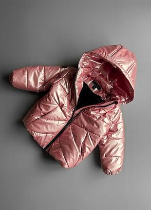 Демісезонна куртка водовідштовхуюча тканина рожевий перламутр