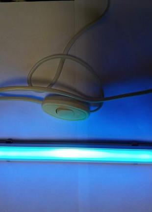 Лампа 8вт бактерицидная ультрафиолетовая (кварцевая) с озонированием с переключателем на кабеле