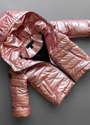 Демісезонна куртка рожевий перламутр водовідштовхуюча