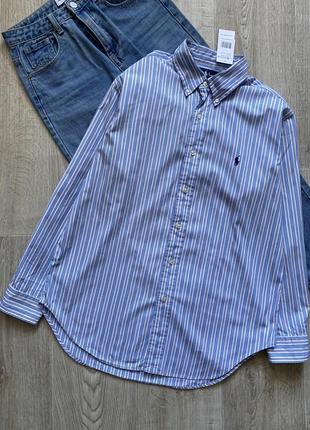 Polo ralph lauren рубашка, рубашка свободного кроя, блузка, блуза, рубашка оверсайз, рубашка в полоску