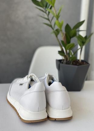 Базовые кроссовки белые из натуральной кожи4 фото
