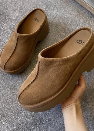 Ugg обуви оригинал сабо замшевые шлепанцы ugg neheights clog замшевые шлепанцы 40 размер1 фото