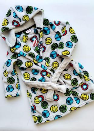 Халат теплый плюш пушистый флис на мальчика marvel primark 2