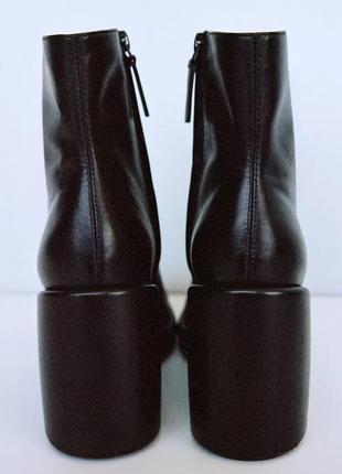 Кожаные черные сапоги водостойкие zara new3 фото