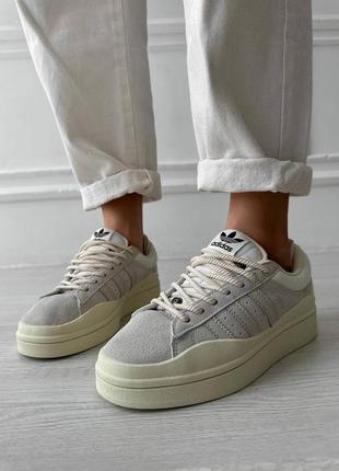 Adidas campus x bad bunny beige  уцінка жіночі кросівки