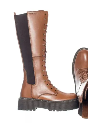 Ten points високі чоботи стиль мілітарі, шнурівка, утеплені. розмір 38