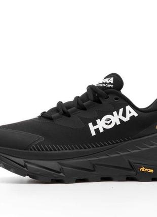 Hoka skyline - float x gore-tex black white, кросівки чоловічі гор текс, кроссовки мужские хока, кросівки чорні осінь - весна