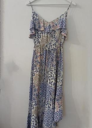 Платье сарафан с пояском в цветочный принт4 фото