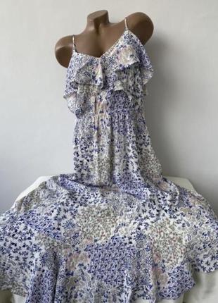 Платье сарафан с пояском в цветочный принт9 фото
