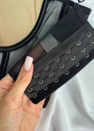 Бюстгальтер корсет бюстье с сеточкой бра полупрозрачный