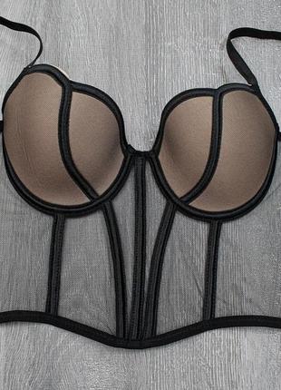 Бюстгальтер корсет бюстье с сеточкой бра полупрозрачный