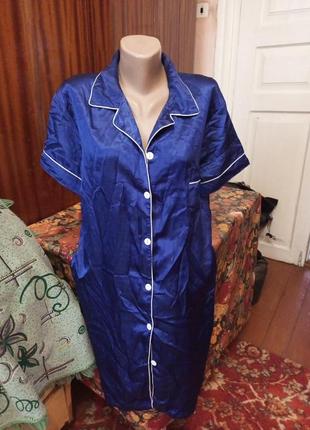 Сатиновий халат рубашка